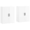 High Gloss White Wall Mounted Cabinets - 2 pcs | HipoMarket