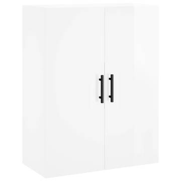 High Gloss White Wall Mounted Cabinets - 2 pcs | HipoMarket