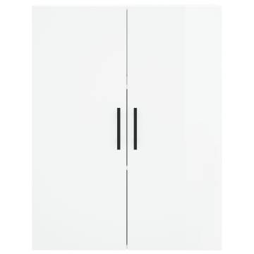 High Gloss White Wall Mounted Cabinets - 2 pcs | HipoMarket