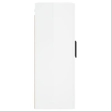 High Gloss White Wall Mounted Cabinets - 2 pcs | HipoMarket