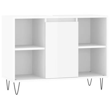 High Gloss White Bathroom Cabinet | 80x33x60 cm | Hipomarket