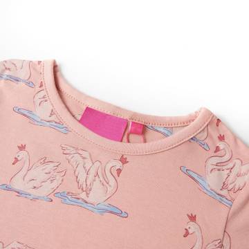 Kids' Long Sleeve Pyjamas - Light Pink Swan Print Size 116