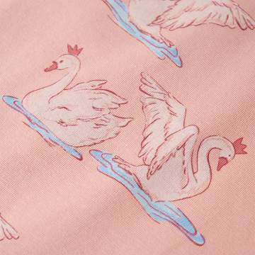 Kids' Long Sleeve Pyjamas - Light Pink Swan Print Size 116