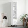 Highboard White 34.5x34x180 cm Engineered Wood Colour white Quantity in Package 1 Model 2 drawers 2 shelves 