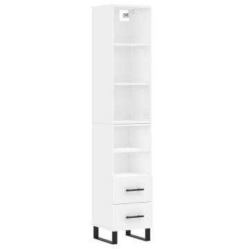 Stylish Highboard White 34.5x34x180 cm | Durable Engineered Wood