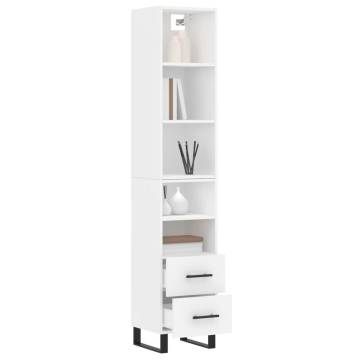 Stylish Highboard White 34.5x34x180 cm | Durable Engineered Wood