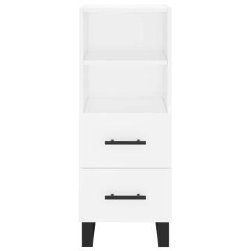 Stylish Highboard White 34.5x34x180 cm | Durable Engineered Wood