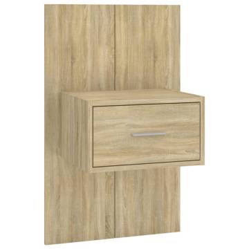 Stylish Bed Headboard with Cabinets - Sonoma Oak Wood