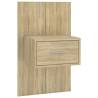 Stylish Bed Headboard with Cabinets - Sonoma Oak Wood