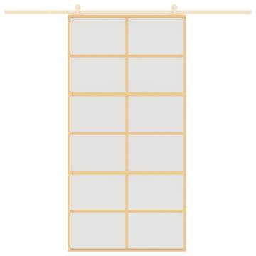 Sliding Door Gold 102.5x205 cm - Frosted Glass & Aluminium