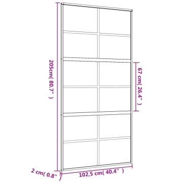 Sliding Door Gold 102.5x205 cm - Frosted Glass & Aluminium