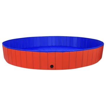 Foldable Dog Swimming Pool Red - 300x40 cm PVC | HipoMarket