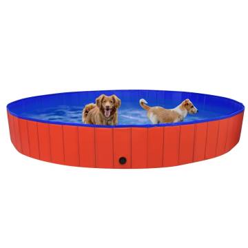 Foldable Dog Swimming Pool Red - 300x40 cm PVC | HipoMarket