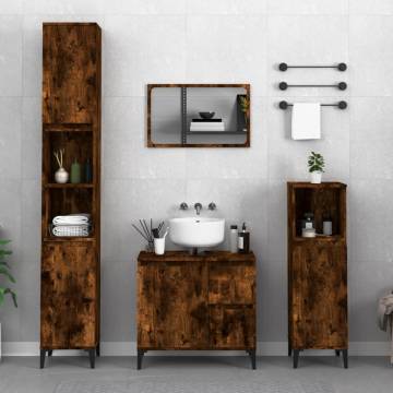 Bathroom Cabinet Smoked Oak - Stylish & Durable Storage