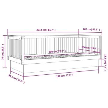 Versatile Day Bed 100x200 cm Solid Pine Wood | Hipomarket