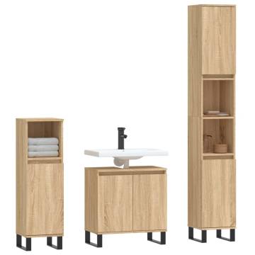 3 Piece Bathroom Furniture Set - Sonoma Oak | HipoMarket UK