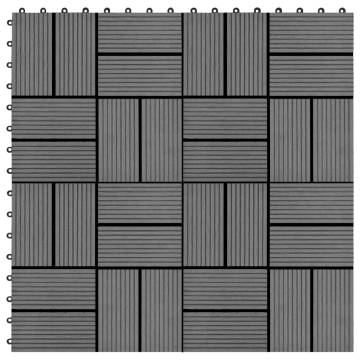 22 pcs WPC Decking Tiles 30x30 cm - Durable Grey Flooring