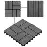 22 pcs WPC Decking Tiles 30x30 cm - Durable Grey Flooring