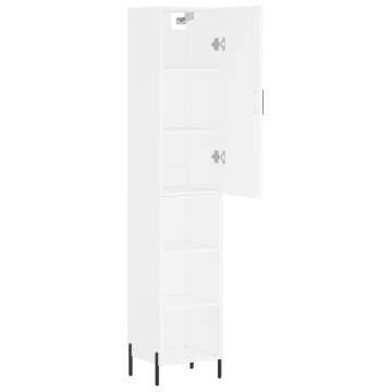 Elegant Highboard White | Durable Engineered Wood - HipoMarket