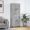 Highboard Concrete Grey 69.5x34x180 cm Engineered Wood Colour concrete grey Quantity in Package 1 Model 2 wood doors 