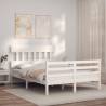 Bed Frame with Headboard White 140x200 cm Solid Wood Colour white Size 140 x 200 cm Model low 