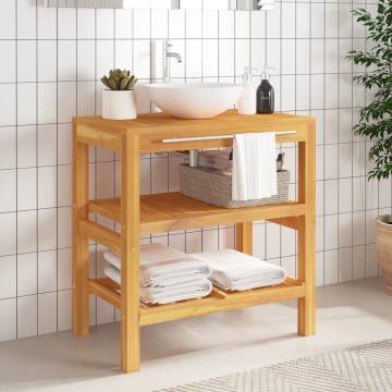 Solid Wood Bathroom Vanity Cabinet with 2 Shelves | Hipomarket