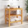 Solid Wood Bathroom Vanity Cabinet with 2 Shelves | Hipomarket