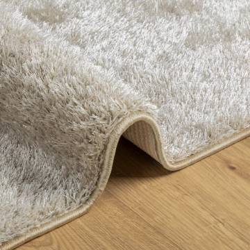 Rug ISTAN High Pile Shiny Look Beige 100x200 cm | Hipomarket