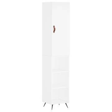 Stylish Highboard White 34.5x34x180 cm - Engineered Wood