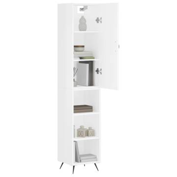 Stylish Highboard White 34.5x34x180 cm - Engineered Wood