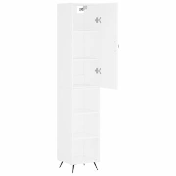 Stylish Highboard White 34.5x34x180 cm - Engineered Wood