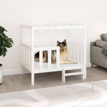 Dog Bed White - Solid Pine Wood, 105.5x83.5x100 cm