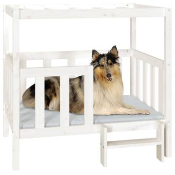 Dog Bed White - Solid Pine Wood, 105.5x83.5x100 cm