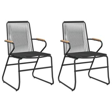 3 Piece Garden Dining Set - Black PVC Rattan | HipoMarket