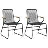 3 Piece Garden Dining Set - Black PVC Rattan | HipoMarket