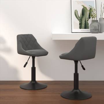 Swivel Dining Chairs 2 pcs Dark Grey Velvet | Hipomarket UK