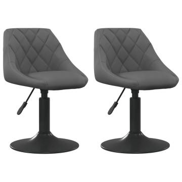 Swivel Dining Chairs 2 pcs Dark Grey Velvet | Hipomarket UK