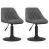 Swivel Dining Chairs 2 pcs Dark Grey Velvet | Hipomarket UK