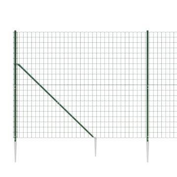 Wire Mesh Fence with Spike Anchors Green 1.4x25m - Secure & Durable