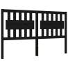 Solid Wood Bed Frame with Headboard - Black 160x200 cm