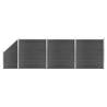 Fence Panel Set WPC 619x Colour black Quantity in Package 1 Model 3 sections + 1 slanted section 