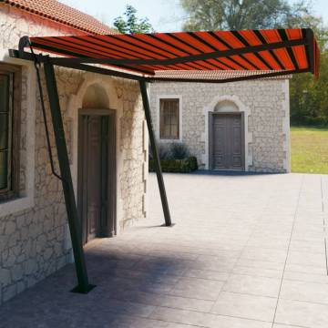 Manual Retractable Awning 4x3 m - Orange & Brown