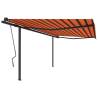 Manual Retractable Awning 4x3 m - Orange & Brown