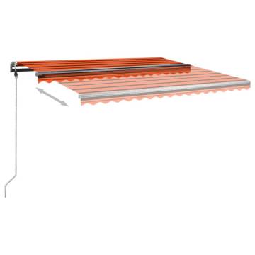 Manual Retractable Awning 4x3 m - Orange & Brown