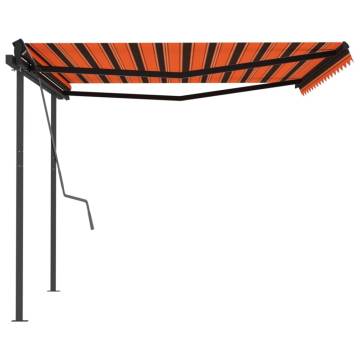 Manual Retractable Awning 4x3 m - Orange & Brown