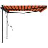 Manual Retractable Awning 4x3 m - Orange & Brown