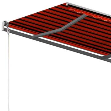 Manual Retractable Awning 4x3 m - Orange & Brown