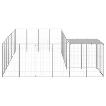 Dog Kennel Silver 10.89 m² Steel - Secure & Durable