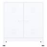 Industrial Storage Chest in White Steel - Organize Your Space