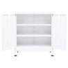 Industrial Storage Chest in White Steel - Organize Your Space